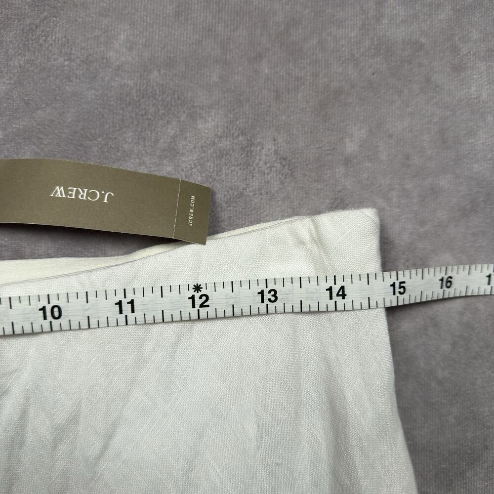 J Crew White 100% Linen Slip Skirt NWT Maxi Flounce Hem Pull On Half Lined Small - Picture 6 of 16